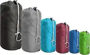 BeeGreen Stuff Sacks for Travel Backpacking 6 Pack Ditty Bags with Dust Flap