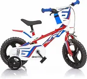Children's Bicycle 12 Inches 1 Handlebar Brake and Fixed Rear Sprocket White Red Blue