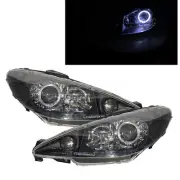 Fits PEFits PEUGEOT 206/206 CC 98-02 LED Angel-Eye Projector Headlight BK LHD