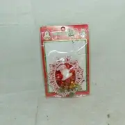 Commodore Ornament Package Tie On Hong Kong Santa Bells Plastic Flocked Unopened