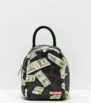 sprayground mini women back pack minature money on black CASH DOLLAR print NEW