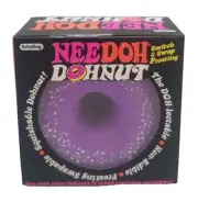 Nee Doh Donut Neon Yellow Swapable Purple Faux Sugar Frosting Stress Relief Ball