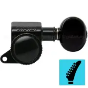 NEW Grover 505 Mini Roto-Grip Locking Rotomatic 6 In line Tuners OVAL Keys BLACK