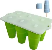 Ice Pop Molds, Reusable Popsicle Molds, 6-Cavity Silicone Fun Reusable Leak-Proof Holder Container Mould for Baby Feeding Teething Relief Weaning Party