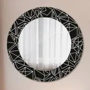 Modern Framed Wall Mirror with Patterned Frame Ready to Hang Geometric Pattern