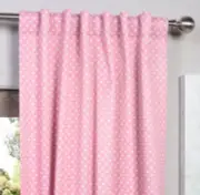 Exclusive Fabrics Pink White Dot Grommet Blackout Curtain Panel 96L New