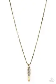 Mysterious Marksman - Brass Paparazzi-Necklace For Men