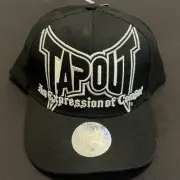 Tapout Embroidered Logo An Expression of Combat Black Baseball Hat Cap Sz L/XL