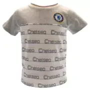 Chelsea FC Childrens/Kids Crest And Stripes T-Shirt (TA7364)