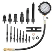 Diesel Engine Compression Tester, 18 pcs Cylinder Pressure Test Tool Kit, with 0-1000 psi Gauge and Adapters, Diesel Injector Tester Check Cylinders in Diesel Trucks, Tractors,