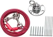 Kisangel Metal Dog Tie-Out Stake Rotating ° Fixed Dog Tie Out Swivel for Outdoor Use