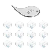 12pcs Port Blocker Locking RJ45 Port/Dust PC Blocker Cap with Coded Key,Blue