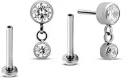 [NewkeepsR] 14g/16g/18g/20g G23 Titanium Press Fit Threadless Push Pop in Labret Lip Monroe Tragus Earring Stud