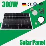 12V 300W Fixed Solar Panel Kit Mono Caravan Camping Home Battery Charge 300 Watt