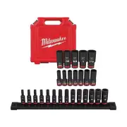 Shockwave 1/2 in. and 1/4 in. Drive SAE/Metric Deep Well Impact Socket Set