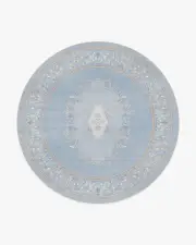 245' Round | Machine Washable Runner Rug | Kid & Pet Friendly | Indoor Rug | Lady Whistledown Soft Blue Rug by Bridgerton | Ruggable