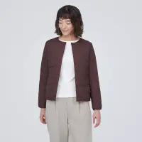 在飛比找博客來優惠-【MUJI 無印良品】女輕量羽絨抗靜電內裏無領外套 XXL 