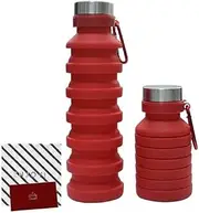 TISSOFT Collapsible Water Bottle & Coffee Cup 2-in-1 Compact [Fits in Small Bag] Made of Flexible & Durable Silicon + BPA Free