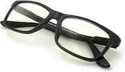 J+S Vision Blue Light Shield Computer Reading/Gaming Glasses - 0.0 Magnification - Anti Blue Light 100% UV protection Low color distortion, classic matte black frame - Essential Gaming Gear