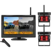 5'' IPS Screen Monitor 2x 1080P Digital Wireless Backup Cameras For Trailer RV