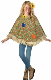 Sweet Scarecrow CHILD Poncho Costume Accessory One Size NEW