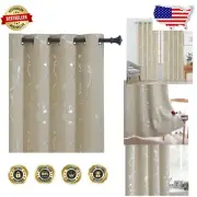 Noise Reducing Silver Grey Blackout Drapes, 66x72 Inch Grommet Window Treatment