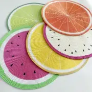 Watermelon Table Mat Dining Plastic Place Mat Round Woven Heat Insulation Holder