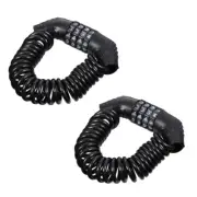 2pcs Bike Lock Cable Bicycles Code Lock Waterproof Helmet Lock for Protection