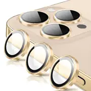 Metal Camera Lens Glass Individual Eagle Protector Cover - For Apple iPhone 16 Pro / 16 Pro max (3pcs) - Gold