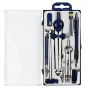 9Pc Geometry Set Metal Compass Geometry Precision Tool for Student, Drawing M4P2