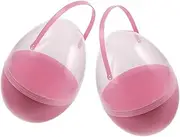 2pcs Eggs Clear Plastic Baubles Party Favor Clear Empty Egg Decor Container Plastic Eggs Fillable Egg Baubles Hunt Egg Pp Pink