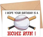 MinngStore Hope Your Birthday Is A Home Run Card - Gifts For Baseball Lovers - Great Sport Card For Him Boy