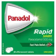 Panadol Rapid Soluble for Pain Relief Paracetamol 500mg 20 Effervescent Tablets