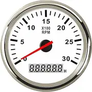 ZFGVGNMTYA 8000 RPM Tachometer Boat Car Marine Tacho Meter with LCD Hourmeter Car Tachometer with Red Backlight 12V Boat Accessories Marine Car Tachometer(WS 3000 RPM)