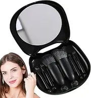 Walopola Makeup Tool Set | Cosmetic Brush Set,Cat Shape Storage Box with Mirror Portable Cosmetic Supply for Women Friends Daily Use Travel Commuting Business Trip Birthdays