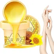Honey Milk Wax Hand Mask, Hand Mask Milk Honey Peel off Hand Wax, Hand Exfoliator Peeling Mask, Hand Masks Moisturizing Glove for Women (120g,1pcs)