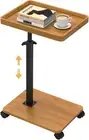 C Table End Table, Slide Under Couch 360° Swivel C Table-wooden