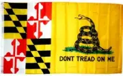 Maryland DON'T TREAD ON ME State Flag 3x5 ft Gadsden Tea Party Rattlesnake MD