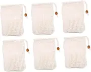 Fonowx 6 Pieces Mesh Soap Saver Bags for Travel and Bathing Use