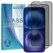[2 Pack] Privacy Anti-Spy Full Coverage Apple iPhone 16 (6.1") Tempered Glass Premium 9H HD Screen Protectors by MEZON (iPhone 16, Privacy) – FREE EXPRESS