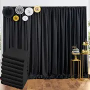 40 ft x 10 ft Thick Black Backdrop Curtain for Parties, 8 Panels Black Polyes...