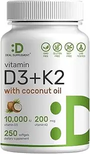 Sunshine Vitamin D - Vitamin D3 10000 IU, 360 Softgels, One Year Supply, Support Healthy Muscle, Bones, Teeth and Immune System - Extra Strength Vitamin D Supplements