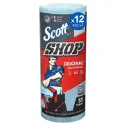 Scott Blue Shop Towels 75147, 55 Sheets/Roll, 12 Rolls/Carton