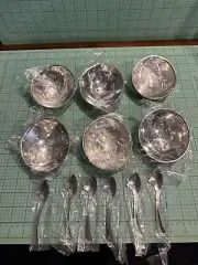 Table Craft Round Double Wall Bowl and Spoon Set of 6 BS3