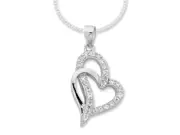 45cm Sterling Silver Interlocking Heart Necklace