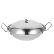 Stainless Steel Wok with Lid Frying Pan Pot Stove Non-stick
