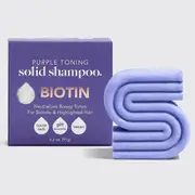 unbrand Biotin Purple Shampoo Bar for Neutralizes Brass & Yellow Tones For Blonde Silver Gray Highlighted Hair, Solid Shampoo Bar For Color Treated...