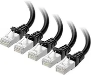 Cable Matters 5-Pack 10Gbps Snagless Short Cat 6A Ethernet Cable - 0.9m, SSTP/SFTP Shielded Ethernet Cable, Black