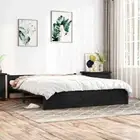 King Size Bed Frame Solid Pine Wood Timber Slats Mattress Base Platform Black