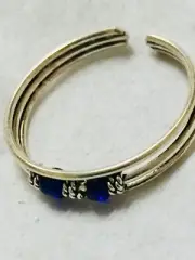 Usa Sell Toe Ring Adjustable Sterling Silver 925 Thailand Adjustable Royal Blue